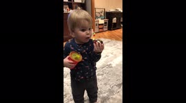 'You can't have that!' Baby throws hilarious tantrum when denied alcoholic drink