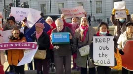 Elderly protesters stage fuel poverty demo outside Downing Street