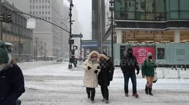 Winter Storm Brings Strong Winds And Snow To NYC, US