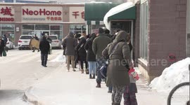 COVID Omicron retail capacity restrictions and vaccine mandates in Ontario Canada lead to empty shelves and now some lineups are developing at grocery stores.