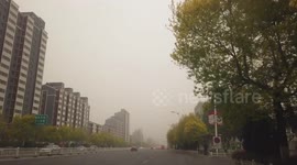 Sandstorm Hits North China In Zhangjiakou, Hebei, China