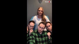 Identical 23-year-old triplets recreate adorable childhood photo with their mom