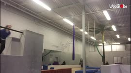 'Parkour guy FALLS HARD after slipping off his landing spot '