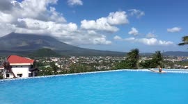 Legazpi Philippines infinity pool beautiful day best hotel for the money.