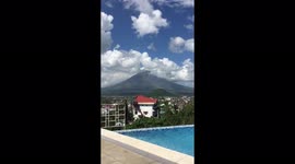 Legazpi Philippines infinity pool beautiful day best hotel for the money. Mayon volcano in the background. Gods creation is beautiful Indeed