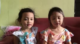 Two cutest nieces ever blowing kisses from Manila Philippines