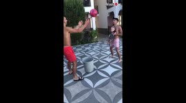 Two-and-a-half men attempt the 'header bin' challenge