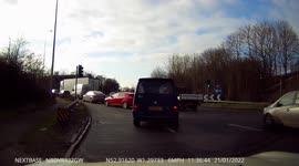 Lorry reverses back onto roundabout after making wrong turn, Derbyshire