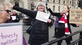 'Bye bye Boris': Protesters call for prime minister's resignation amid 'partygate' scandal