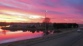 Stunning Winter Sunset at Barton's Point coastal park in Kent, UK