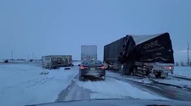 Winter storm causes vehicles to slide and crash on Illinois highway