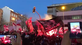 Fans meet Rayo Vallecano players before match against RCD Mallorca