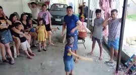 Adorable five-year-old boy has pinata fail in the Philippines