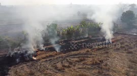 Farmers burn waste crops adding to the chronic air pollution in Thailand