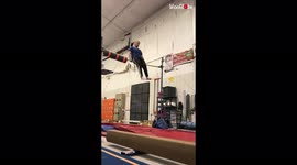 'Parkour freak hits head on high bar while backflipping off it
'