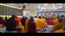 The Chinese Buddhist Monks organised a praying for Lunar New year in Chinese temple