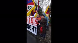 Denmark activists protest Beijing Winter Olympics outside Chinese embassy in Copenhagen