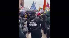 New York activists protest Beijing Winter Olympics outside Chinese embassy