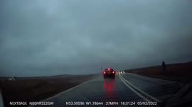 Idiot driver overtakes car narrowly missing on coming traffic, Derbyshire, UK