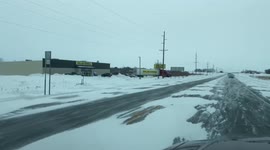 Dollar General truck gets stuck in the Dollar General parking lot