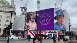 The Queen’s Platinum Jubilee celebration in Piccadilly Circus