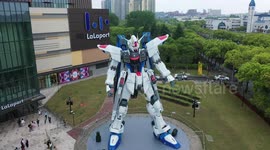 Freedom Gundam Standing Statue In Shanghai, China