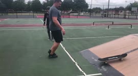 Dad skate boarding FAIL! He tried to skate with his kids at the skate park and it doesn’t end well.