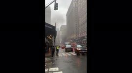 US: Fire Breaks Out At Hotel Pennsylvania In Midtown, NYC