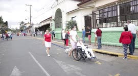 People queuing up to vote in Presidential elections in San Jose, Costa Rica
