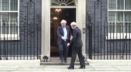 Oops! Lithuanian prime minister walks straight past No.10 door during visit to UK PM Boris Johnson