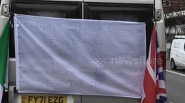 UK anti-vax supporters of Canadian trucker convoy gather outside London police HQ