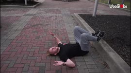 Fearless free-runner 'smashes' his hamstrings while attempting dangerous leap
