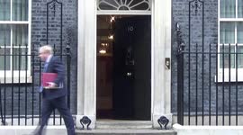 Embattled Boris Johnson and his new Chief of Staff Steve Barclay depart 10 Downing Street ahead of PMQs