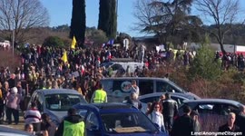 'Freedom Convoy' assembling in the south of France on its way to blockade Paris