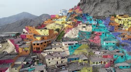 The biggest mural is inaugurated on San Cristobal hill in Lima, Peru