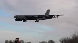 US B52 bomber plane lands at RAF Fairford as tensions increase between Russia and Ukraine