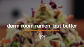 Dorm room chicken salad with ramen is both healthy and fast