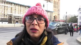 Extinction Rebellion co-founder 'Bhavini Patel' comments on the 'Nationality & Borders' during a small protest opposite the House of Lords