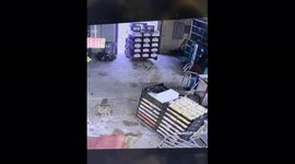 Inexperienced Forklift Driver Accidentally Drops Pallet of Milk