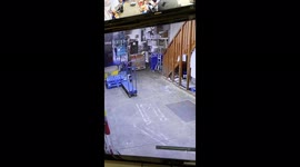 Forklift Driver Drives Over Bump Too Hard And Knocks Tomatoes Over
