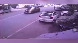 Man gets dragged on car's bonnet in northern India