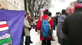 Truckers protests continue in Edmonton, AB, Canada