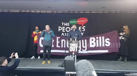 Jeremy Corbyn addresses anti-austerity protesters in Parliament Square as cost of living rockets in the UK