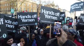 Yemenis protest against UK selling arms to Saudis involved in Yemen civil war