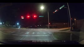 Red light runner caught on dashcam in a Houston suburb