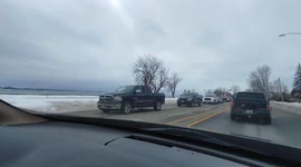 Canada: Freedom Convoy Protesters Arrive Near Peace Bridge In Fort Erie, Ontario