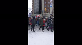Canada: Counter Protesters Gather In Ottawa Demanding Freedom Convoy Truckers To Leave 2