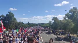 Australia: Thousands Of People Gather For ‘Convoy To Canberra’ Anti-Vaccination Protest 2