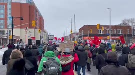 Canada: Counter Protesters Gather In Ottawa Demanding Freedom Convoy Truckers To Leave 3