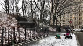 Winter Transformation Snow in Manhattan New York City Narnia